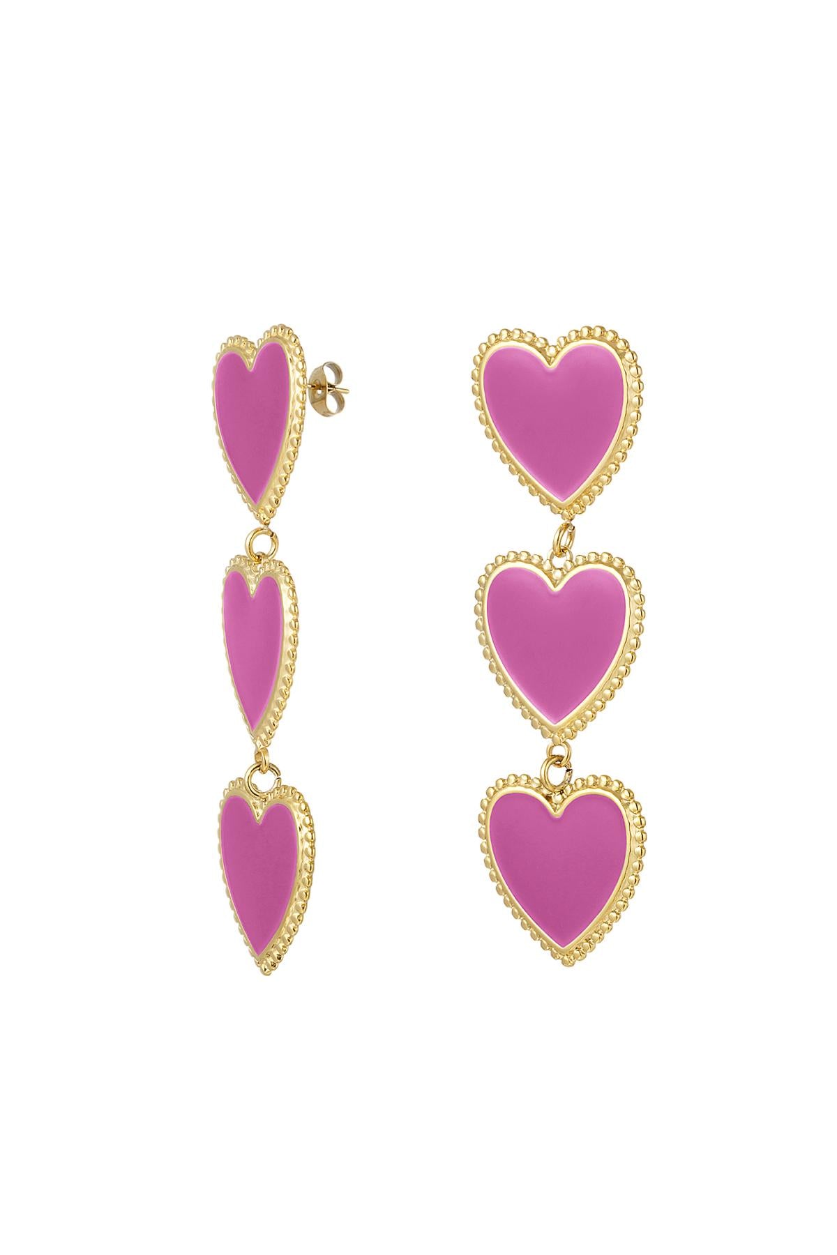 Pink Hearts oorbellen