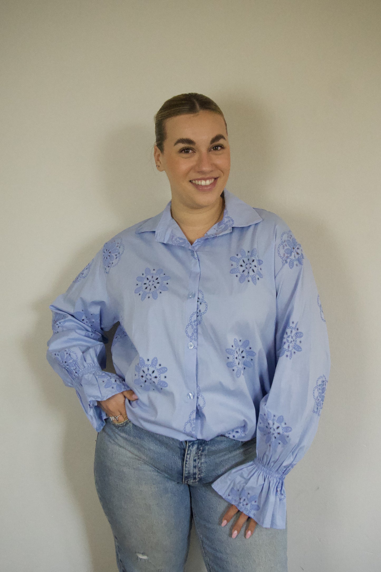 Flower Blouse blauw