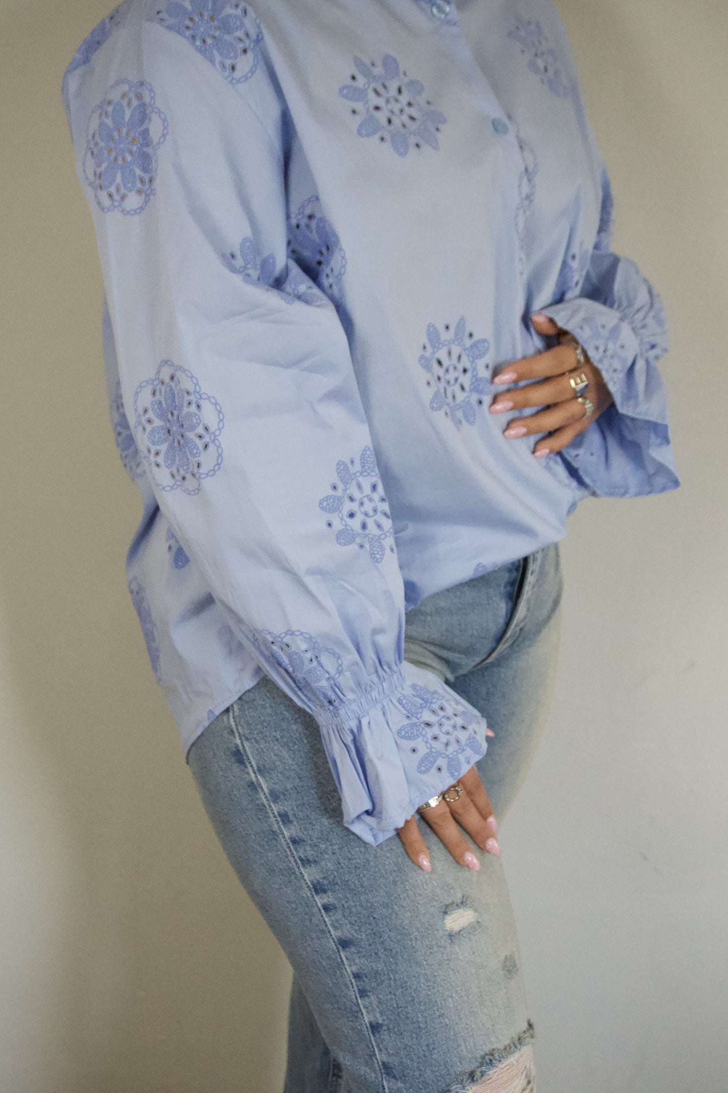 Flower Blouse blauw