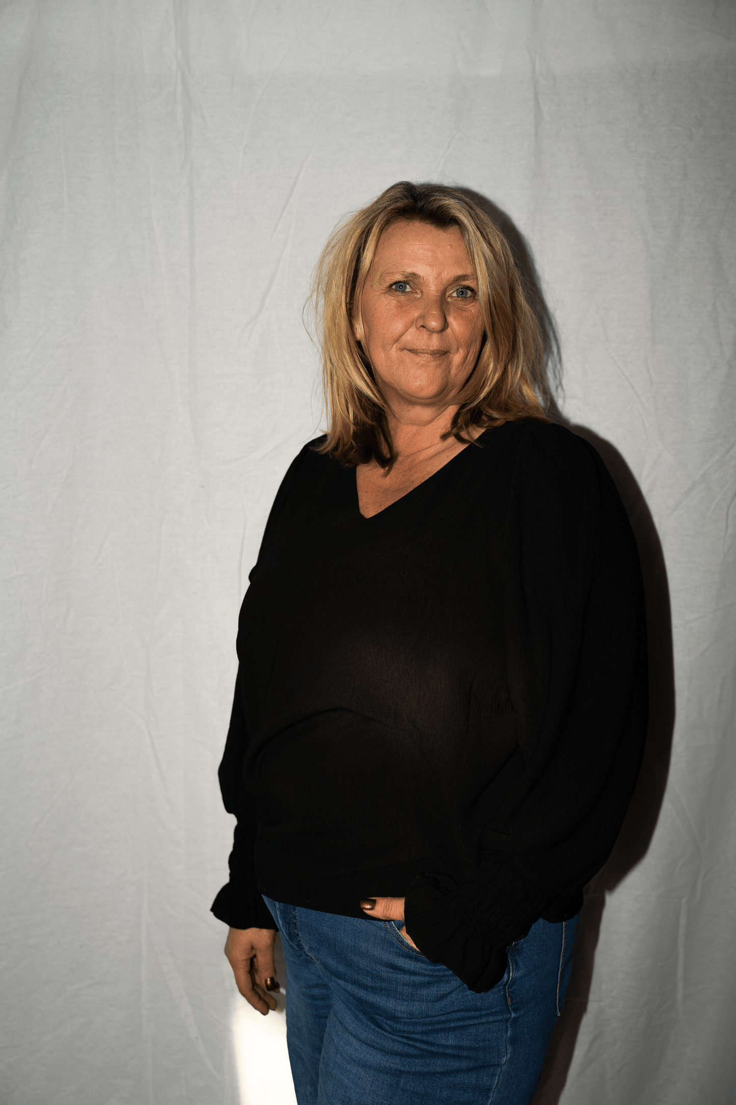 Black puffer blouse