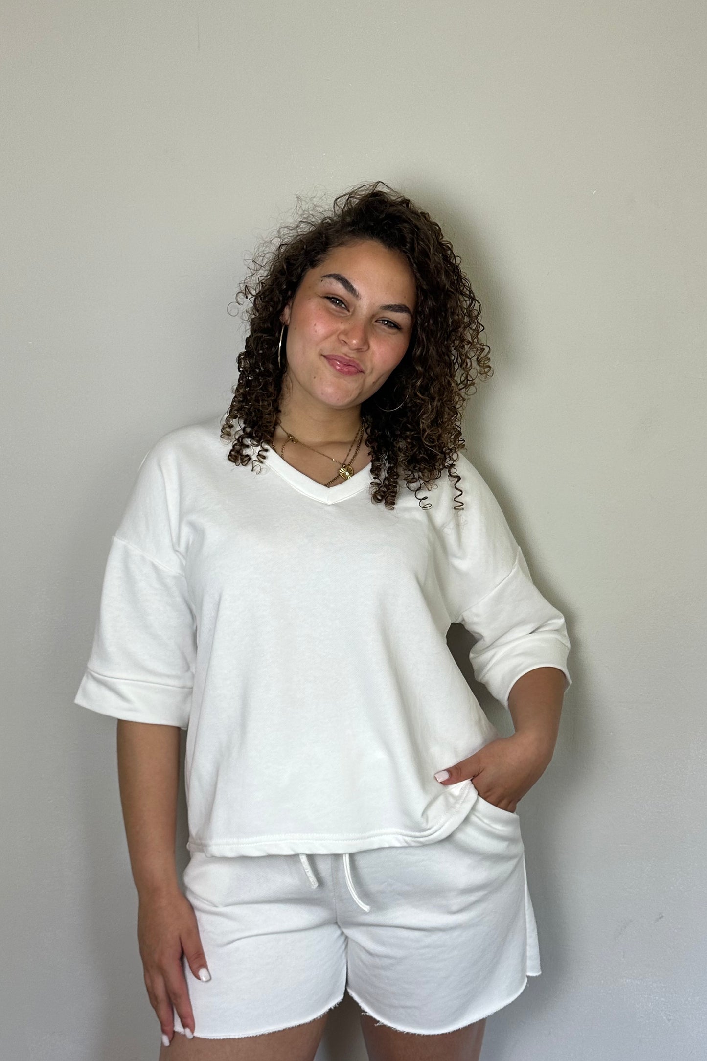 White sweater t-shirt