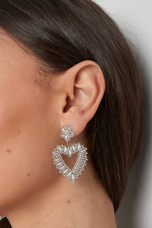 Flower hearts oorbellen