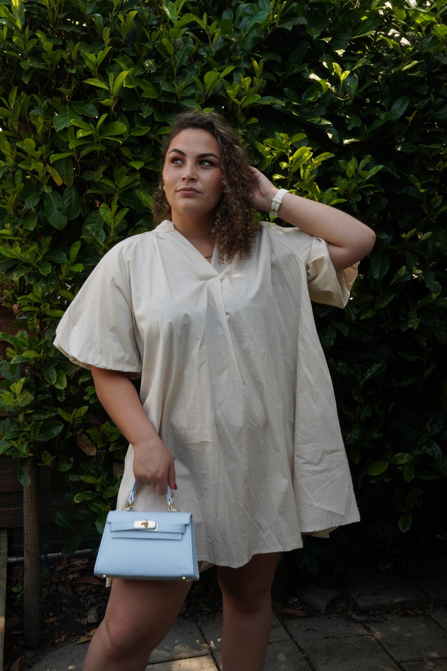 Noémi puffer dress beige