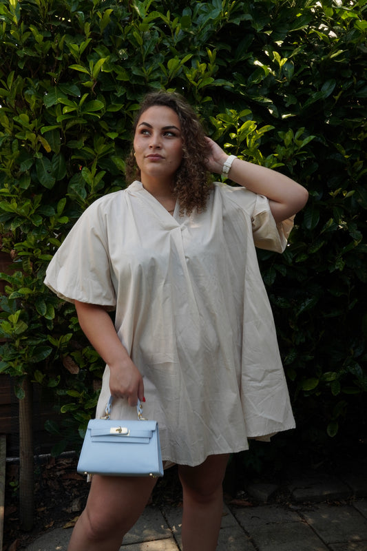 Noémi puffer dress beige