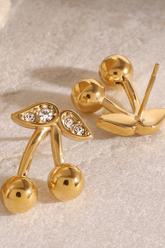 Goud cherry oorbel