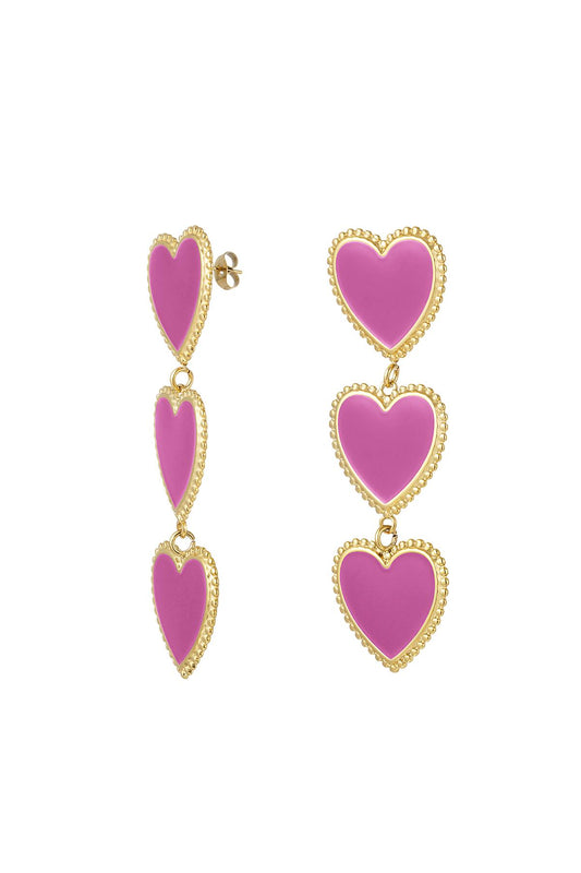 Pink Hearts oorbellen