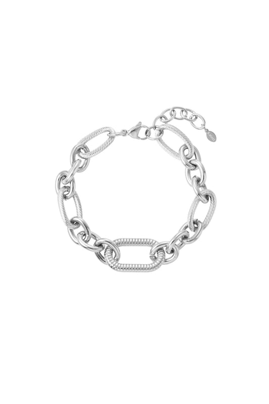 Silver schakel armband