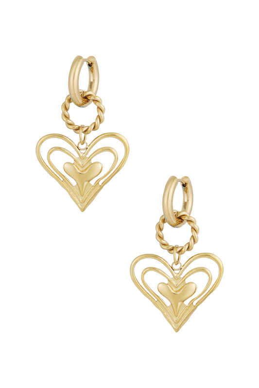 Dubbel Hearts oorbellen