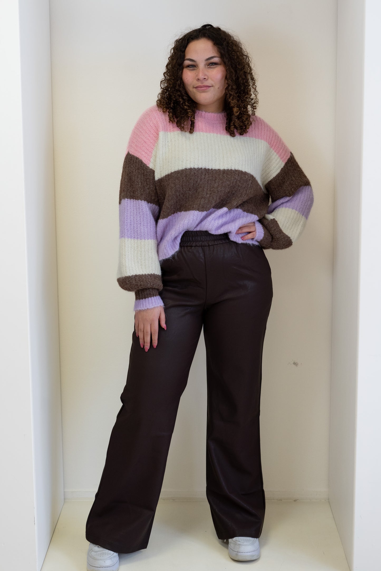 Brown PU Leather pantalon