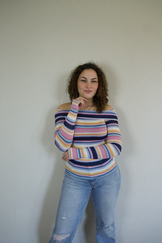 Colorful stripe top