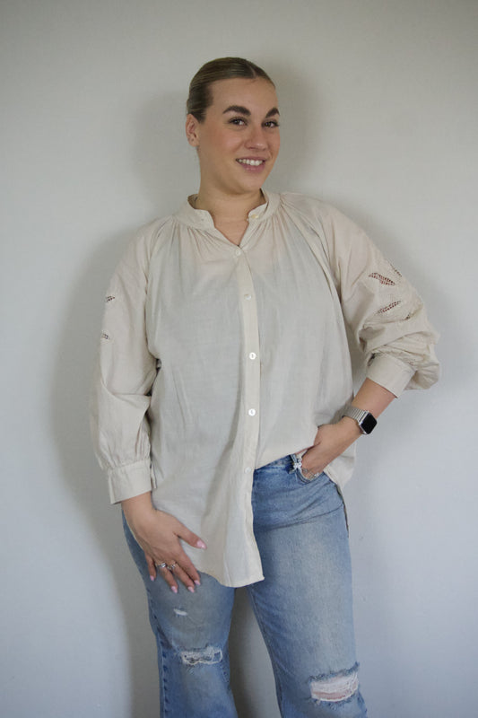 Beige ibiza blouse
