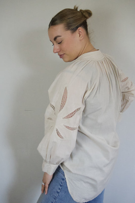 Beige ibiza blouse