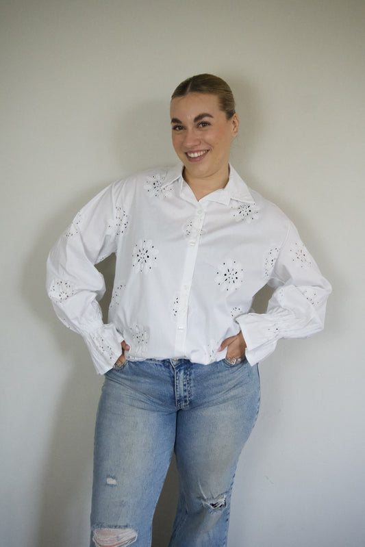 Flower Blouse White