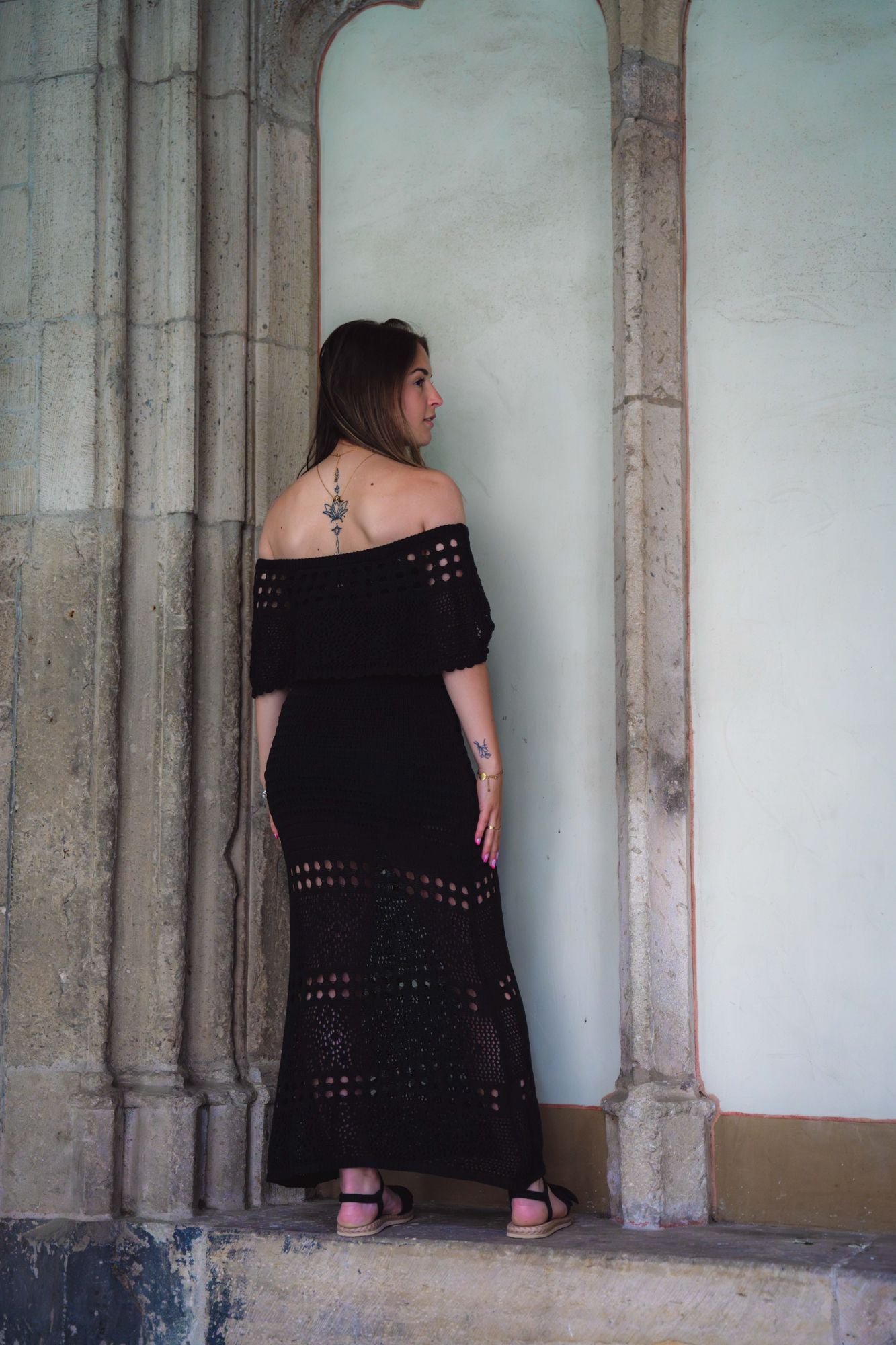 Chrochet black dress