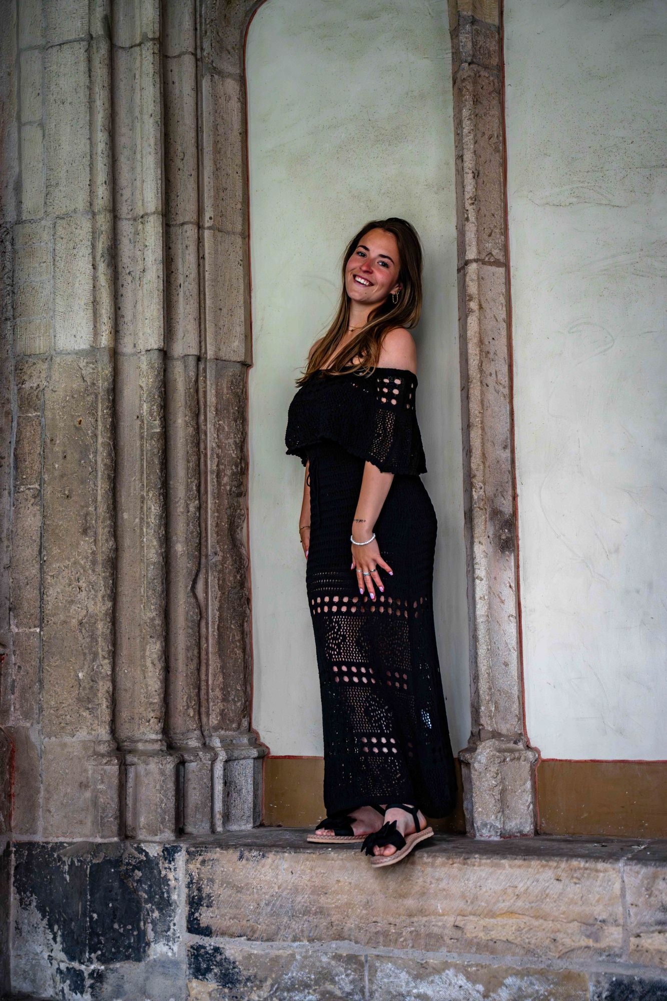 Chrochet black dress